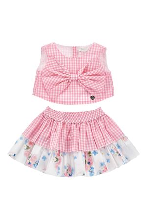 pink cotton two-piece MONNALISA KIDS | 31G50271540093